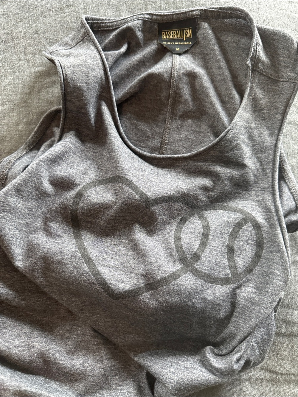 [Baseballism] Graphic Tank Top - Heart & Ball Design